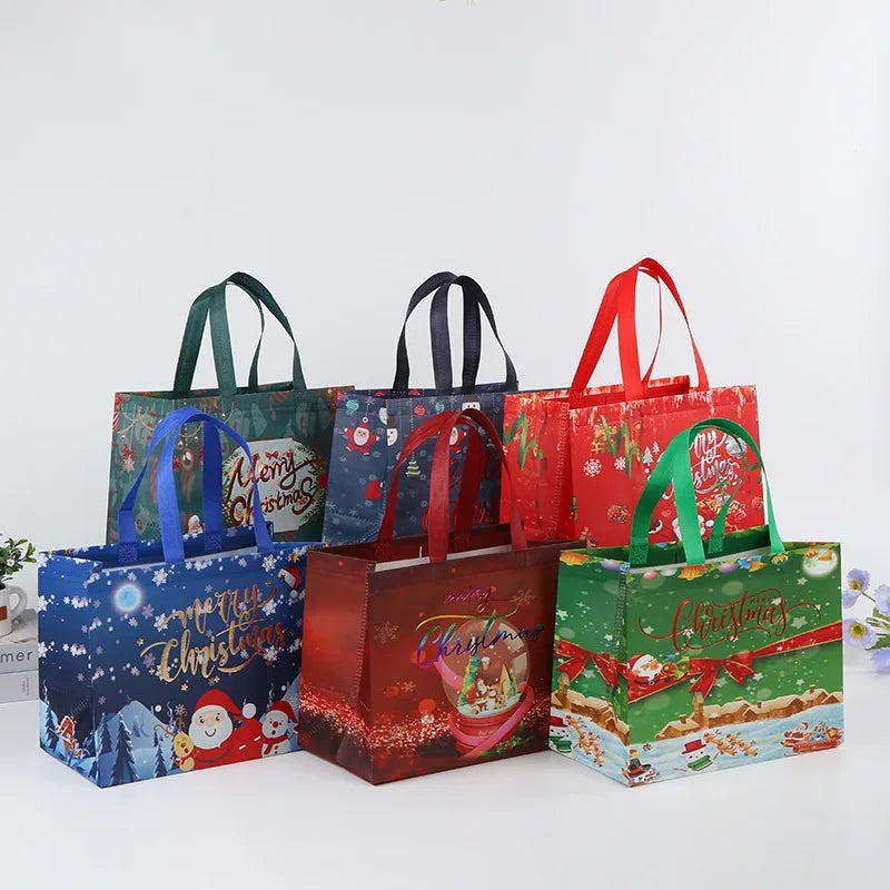 Christmas Gift Bag Santa Claus Snowman Candy Gift Packaging Bag 2024 Merry Christmas Party Home Decor Navidad Noel 2025 New Year