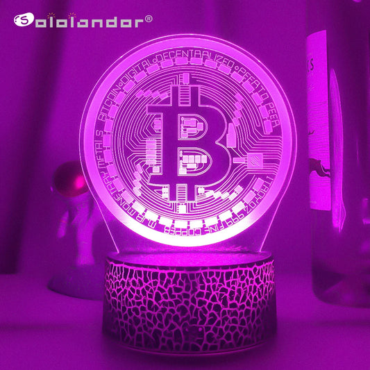 Bourse Bitcoin 3D LED 7 / 16 couleurs