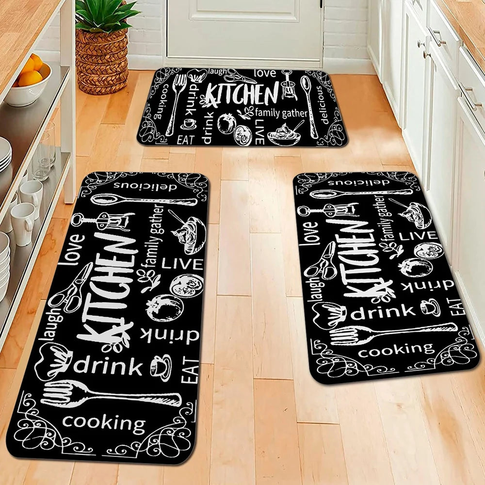 Tapis de sol de cuisine en velours antidérapant et absorbant